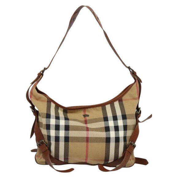 BURBERRY Shoulder Bag Canvas Brown Auth BA1646